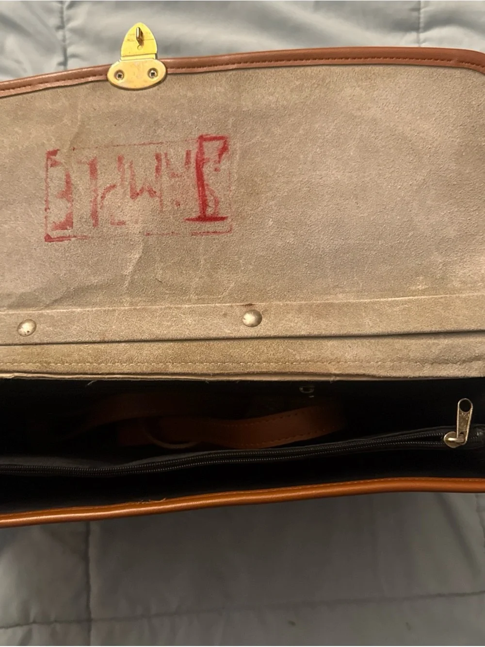 Vintage Dooney & Bourke Vintage Black AWL Leather Briefcase British Tan Trim